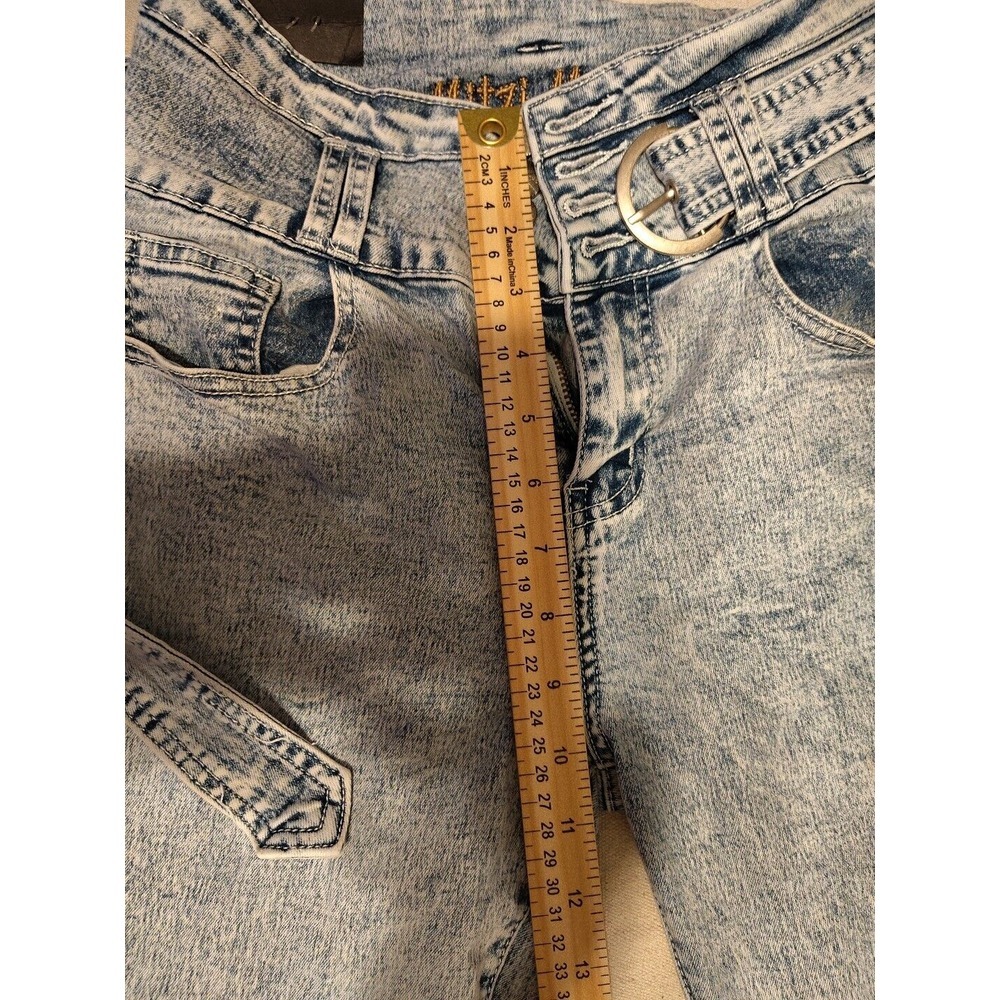 Mitzi Michel Button Front Acid Washed Size 5 NWT Boot Cut Retro High‎ Rise Z - Picture 7 of 9